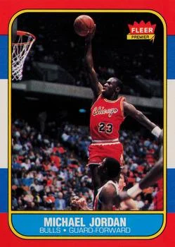 1986 Fleer Michael Jordan rookie card, raw